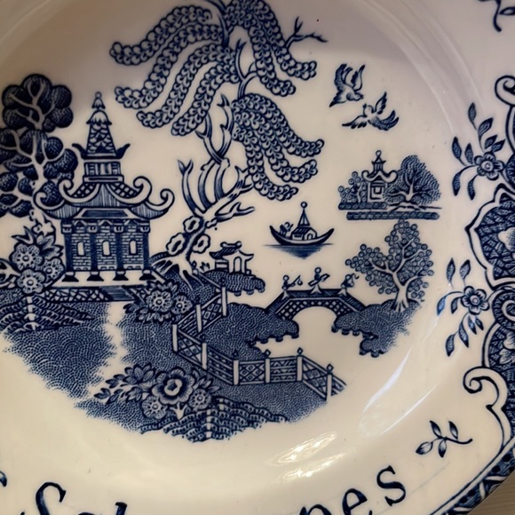 Enoch Wedgwood Tunstall England Schweppes blue Pagoda small bowl dish 4.75” - Picture 6 of 8